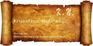 Kruzslicz Noémi névjegykártya